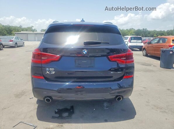 5UXTY3C06M9E04409 2021 BMW X3 Blue უკანა ხედი
