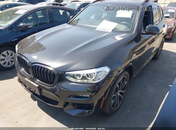 5UXTY3C06M9E16415 2021 BMW X3 Black Առջևի ձախ երեք քառորդ տեսարան