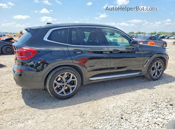 5UXTY3C07M9E63324 2021 BMW X3 Черный Задняя правая четверть