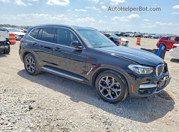 5UXTY3C07M9E63324 2021 BMW X3 Черный Передняя правая четверть
