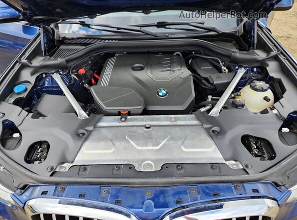 5UXTY5C00L9B66583 2020 BMW X3 Blue ძრავის განყოფილების ხედი