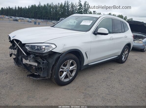 5UXTY5C00LLE58351 2020 BMW X3 White Առջևի ձախ երեք քառորդ տեսարան