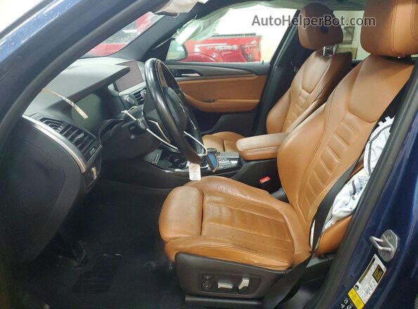5UXTY5C01L9D50592 2020 BMW X3 Blue Front interior view