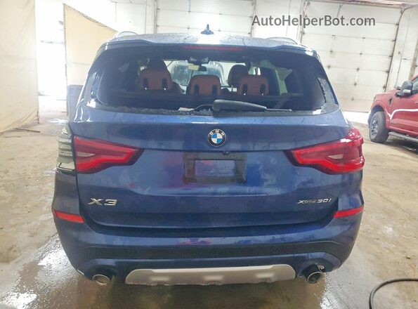 5UXTY5C01L9D50592 2020 BMW X3 Blue Rear view