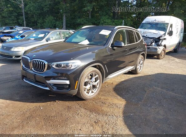 5UXTY5C02LLT32988 2020 BMW X3 Black Przód lewy