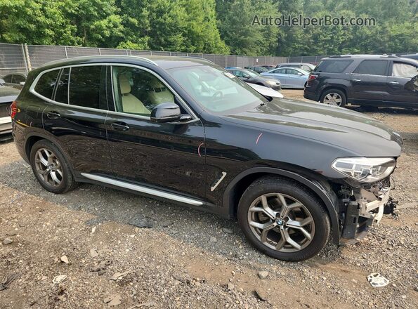 5UXTY5C02M9E84805 2021 BMW X3 Черный Передняя правая четверть