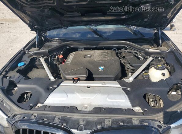 5UXTY5C02M9H06923 2021 BMW X3 Black Vista del compartimento del motor