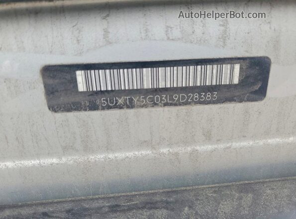 5UXTY5C03L9D28383 2020 BMW X3 Серебряный Вид наклейки с VIN-кодом