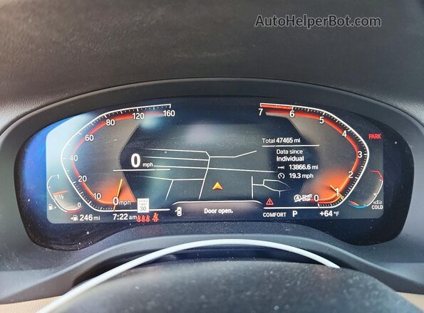 5UXTY5C03M9G15269 2021 BMW X3 Black Вид щитка приладів