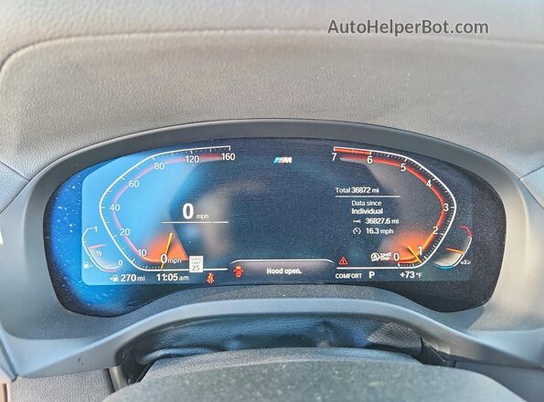 5UXTY5C03M9H28364 2021 BMW X3 Gray Սարքավորումների վահանակի տեսք