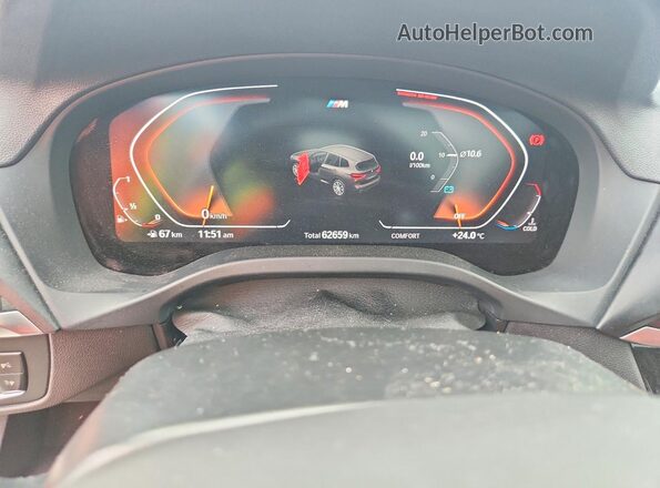 5UXTY5C04L9D11687 2020 BMW X3 Silver ხელსაწყოთა პანელის ხედი