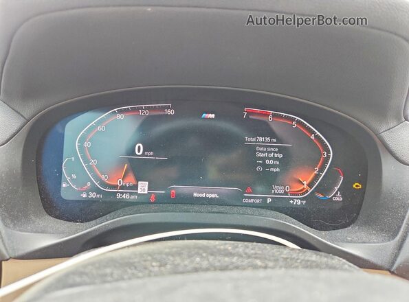 5UXTY5C05L9C23764 2020 BMW X3 Charcoal Widok zestawu wskaźników