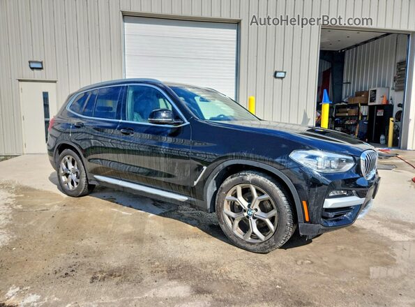 5UXTY5C05LLT38459 2020 BMW X3 Black Передня права чверть