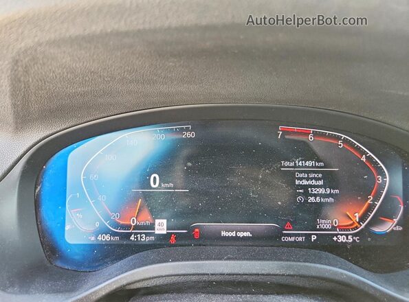 5UXTY5C05LLT38459 2020 BMW X3 Black Вид щитка приладів