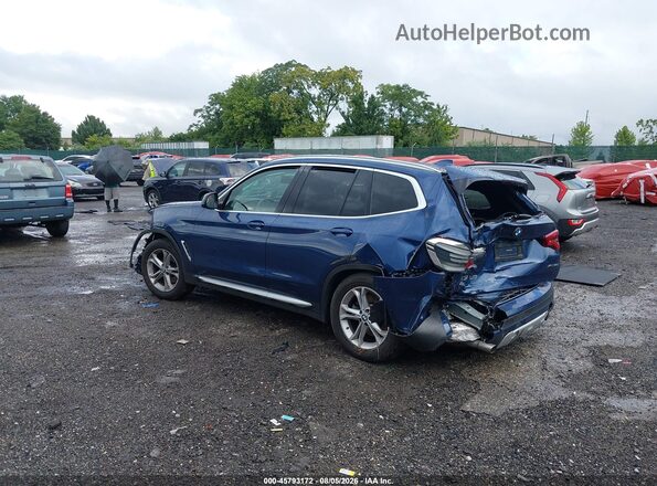 5UXTY5C08M9F48104 2021 BMW X3 Blue Задня ліва чверть