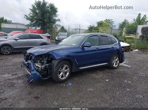 5UXTY5C08M9F48104 2021 BMW X3 Blue Передня ліва чверть