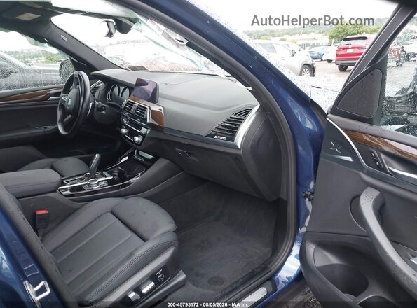 5UXTY5C08M9F48104 2021 BMW X3 Blue Вид салону спереду