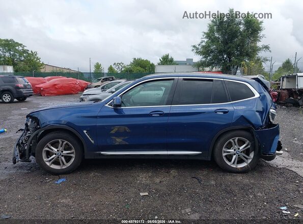 5UXTY5C08M9F48104 2021 BMW X3 Blue Вид задньої частини салону
