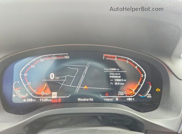 5UXTY5C08M9H20888 2021 BMW X3 Black Instrument cluster view