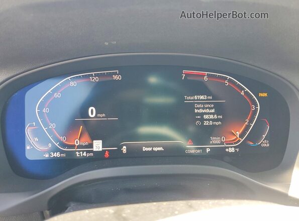 5UXTY5C09L9D22457 2020 BMW X3 Charcoal Սարքավորումների վահանակի տեսք