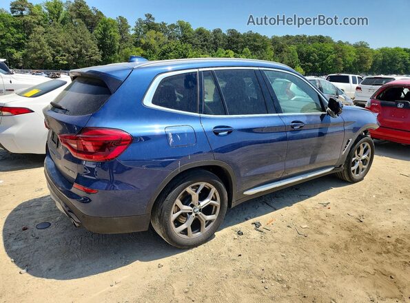 5UXTY5C09M9E46326 2021 BMW X3 Blue უკანა მარჯვენა