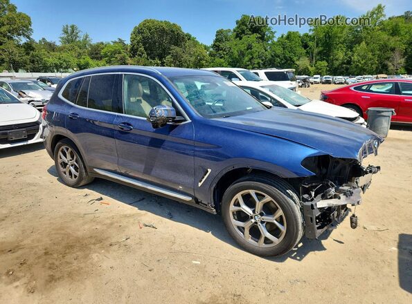 5UXTY5C09M9E46326 2021 BMW X3 Blue წინა მარჯვენა