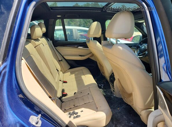 5UXTY5C09M9E46326 2021 BMW X3 Blue უკანა სალონის ხედი