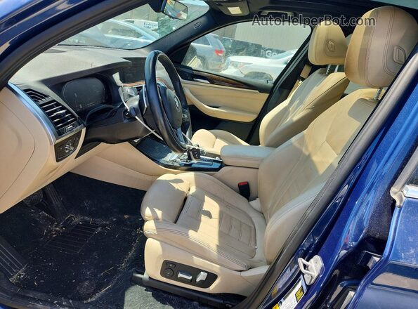 5UXTY5C09M9E46326 2021 BMW X3 Blue წინა სალონის ხედი