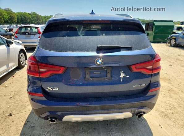 5UXTY5C09M9E46326 2021 BMW X3 Blue უკანა ხედი