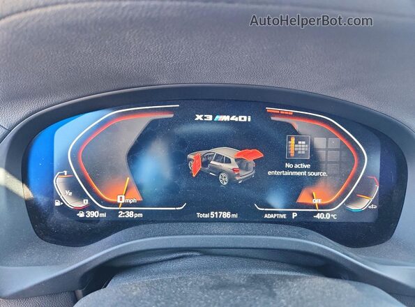 5UXTY9C02M9G26027 2021 BMW X3 Gray Սարքավորումների վահանակի տեսք