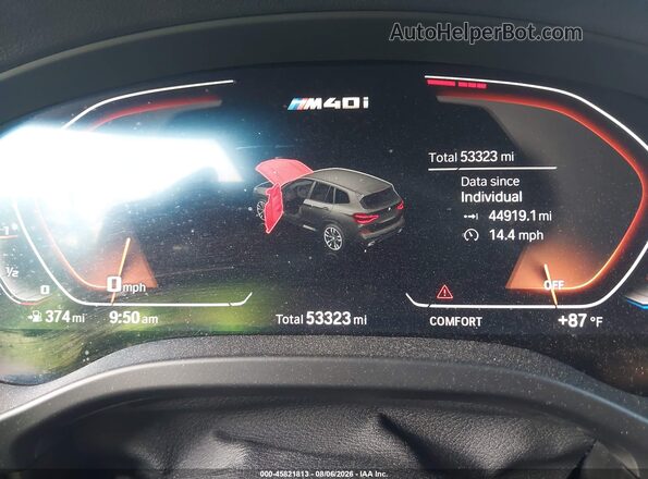 5UXTY9C03M9F80224 2021 BMW X3 Black Widok tylnych siedzeń