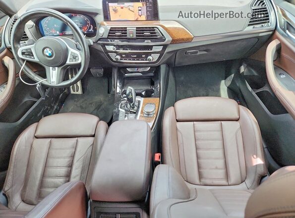 5UXTY9C04L9D22535 2020 BMW X3 Blue Առջևի վահանակի տեսք