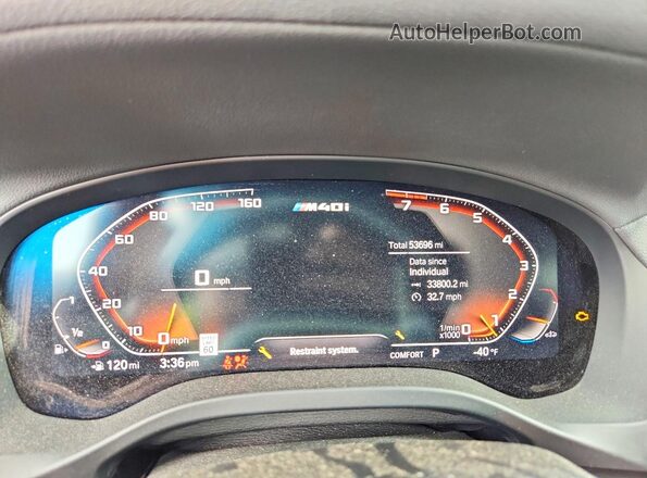 5UXTY9C04L9D22535 2020 BMW X3 Blue Սարքավորումների վահանակի տեսք