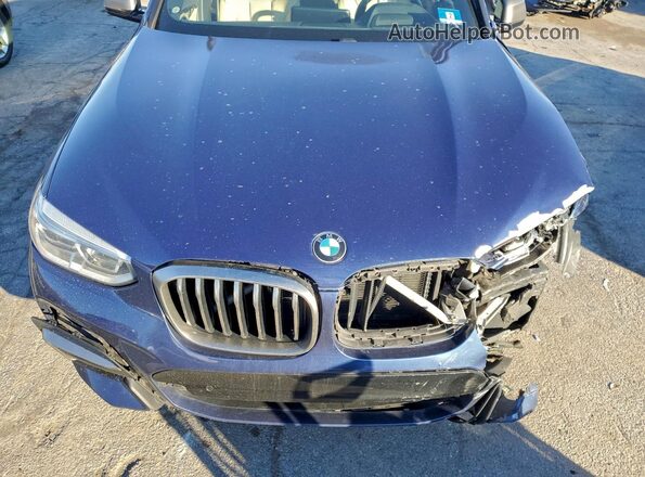 5UXTY9C04LLE59459 2020 BMW X3 Blue Vista del compartimento del motor