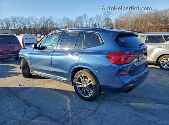 5UXTY9C04LLE59459 2020 BMW X3 Blue Trasero izquierdo