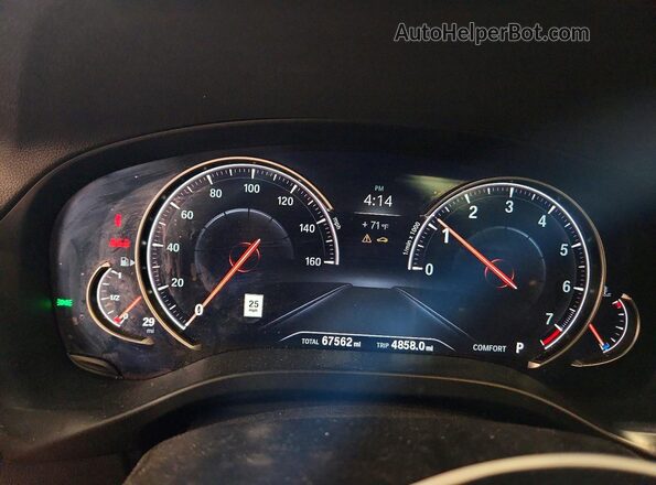5UXUJ3C53KLG54579 2019 BMW X4 Black Вид щитка приладів