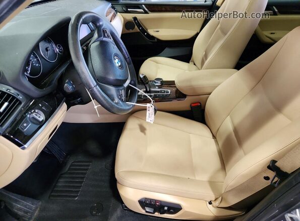5UXWX7C35H0W39361 2017 BMW X3 Gray Вид салону спереду