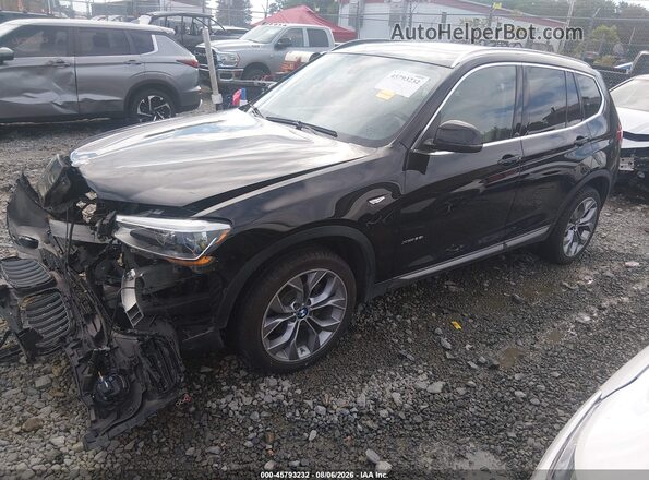 5UXWX7C36H0U43414 2017 BMW X3 Black Առջևի ձախ երեք քառորդ տեսարան