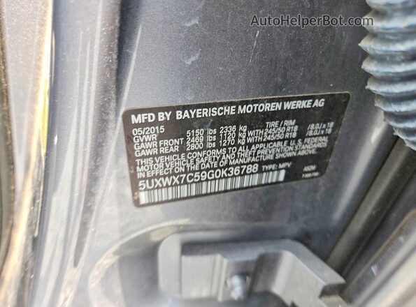 5UXWX7C59G0K36788 2016 BMW X3 Серый Панорамный вид салона 360°
