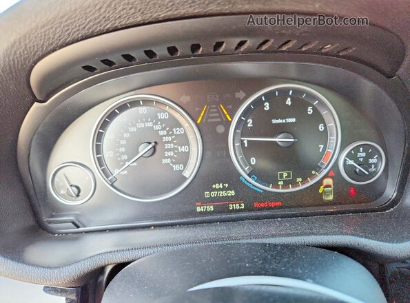5UXWX9C35H0W71755 2017 BMW X3 Red ხელსაწყოთა პანელის ხედი