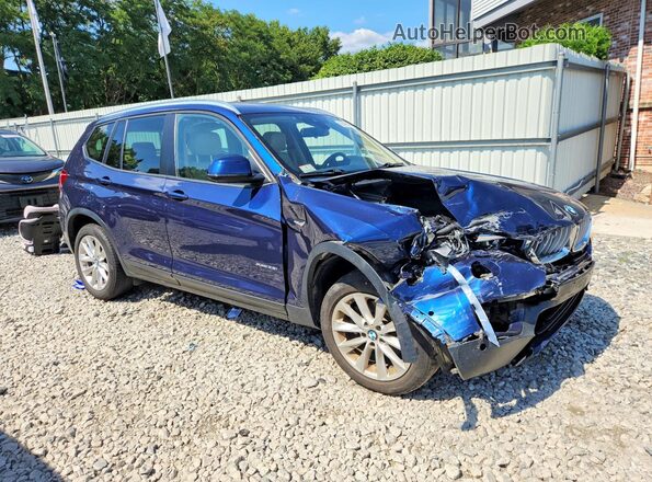 5UXWX9C39H0T23859 2017 BMW X3 Blue Передня права чверть