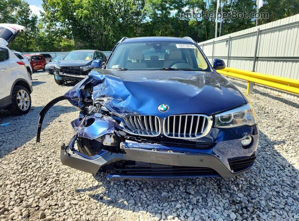 5UXWX9C39H0T23859 2017 BMW X3 Blue Вид спереду