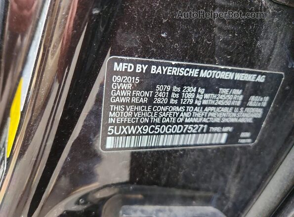 5UXWX9C50G0D75271 2016 BMW X3 Black VIN sticker view