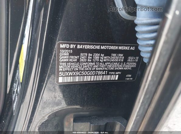 5UXWX9C50G0D78641 2016 BMW X3 Black Engine compartment view