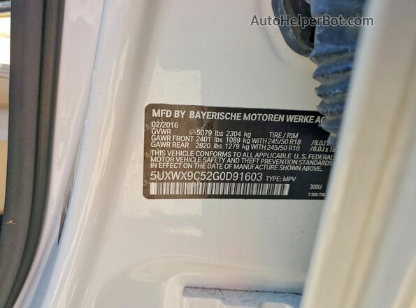 5UXWX9C52G0D91603 2016 BMW X3 Белый Вид подкапотного пространства