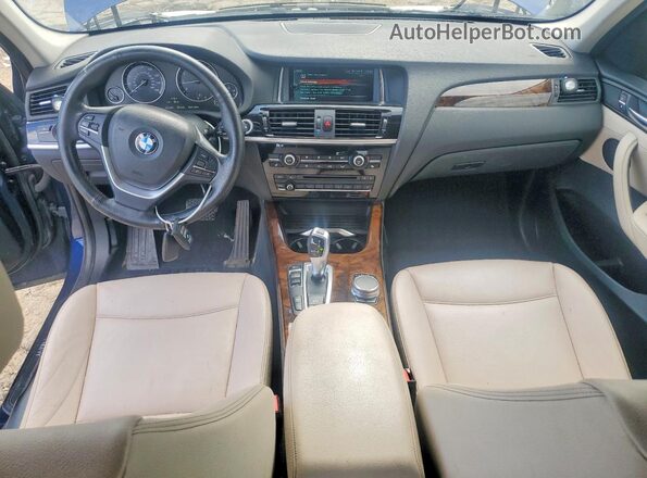 5UXWX9C53H0T07741 2017 BMW X3 Blue Dashboard view