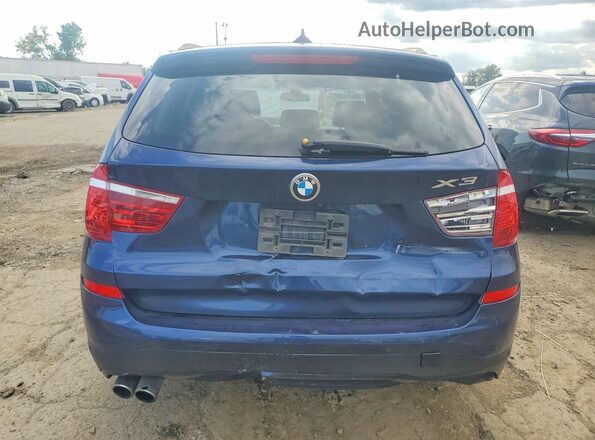 5UXWX9C53H0T07741 2017 BMW X3 Blue Rear view