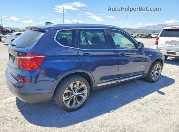5UXWX9C54H0T00667 2017 BMW X3 Синий Задняя правая четверть
