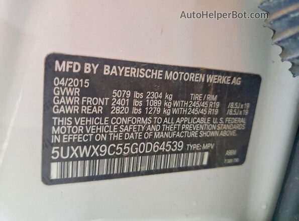 5UXWX9C55G0D64539 2016 BMW X3 Белый Вид подкапотного пространства