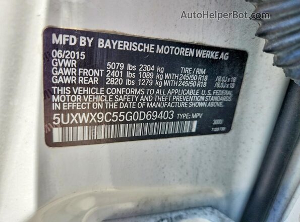 5UXWX9C55G0D69403 2016 BMW X3 White 360 interior view